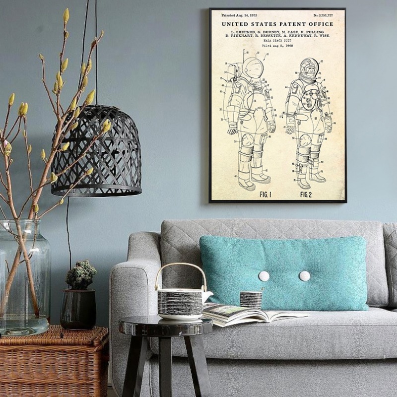 Vintage Flying Saucer UFO Blue - Star Map Poster review and price