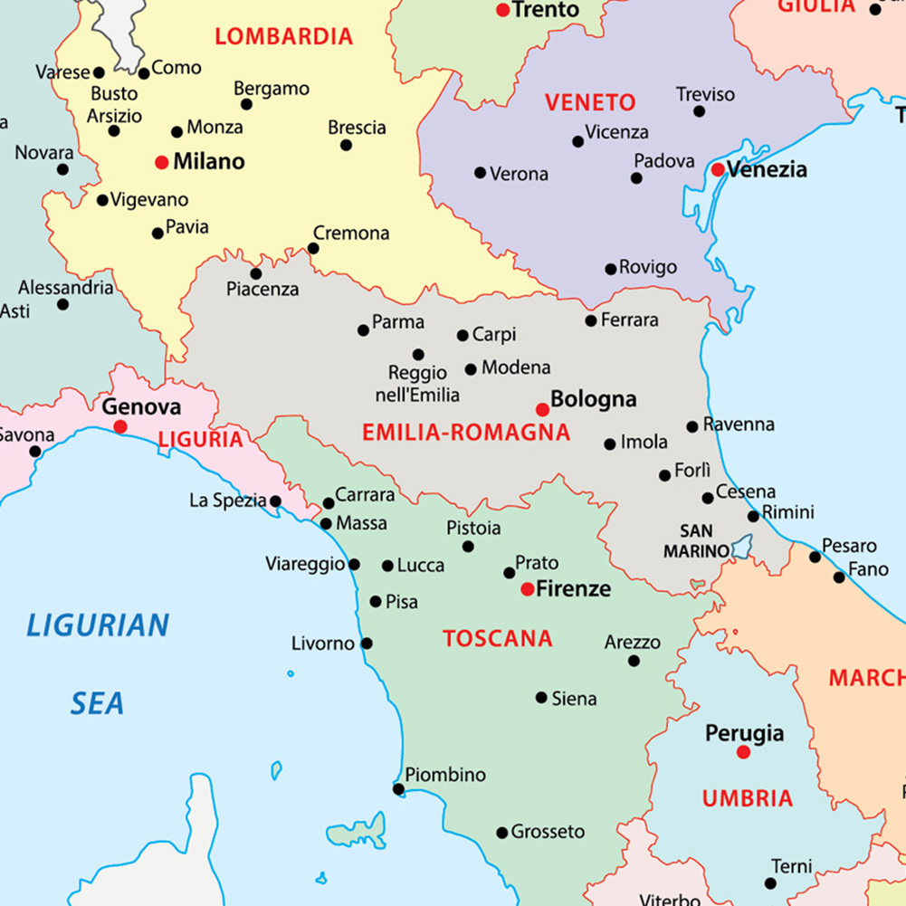 42*59cm In Italian Political M - Star Map Poster review and price